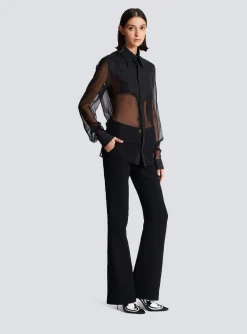 Women Balmain Silk Western Shirt