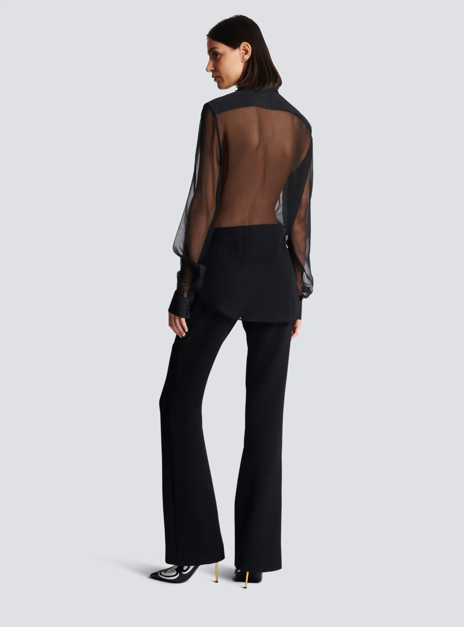 Women Balmain Silk Western Shirt