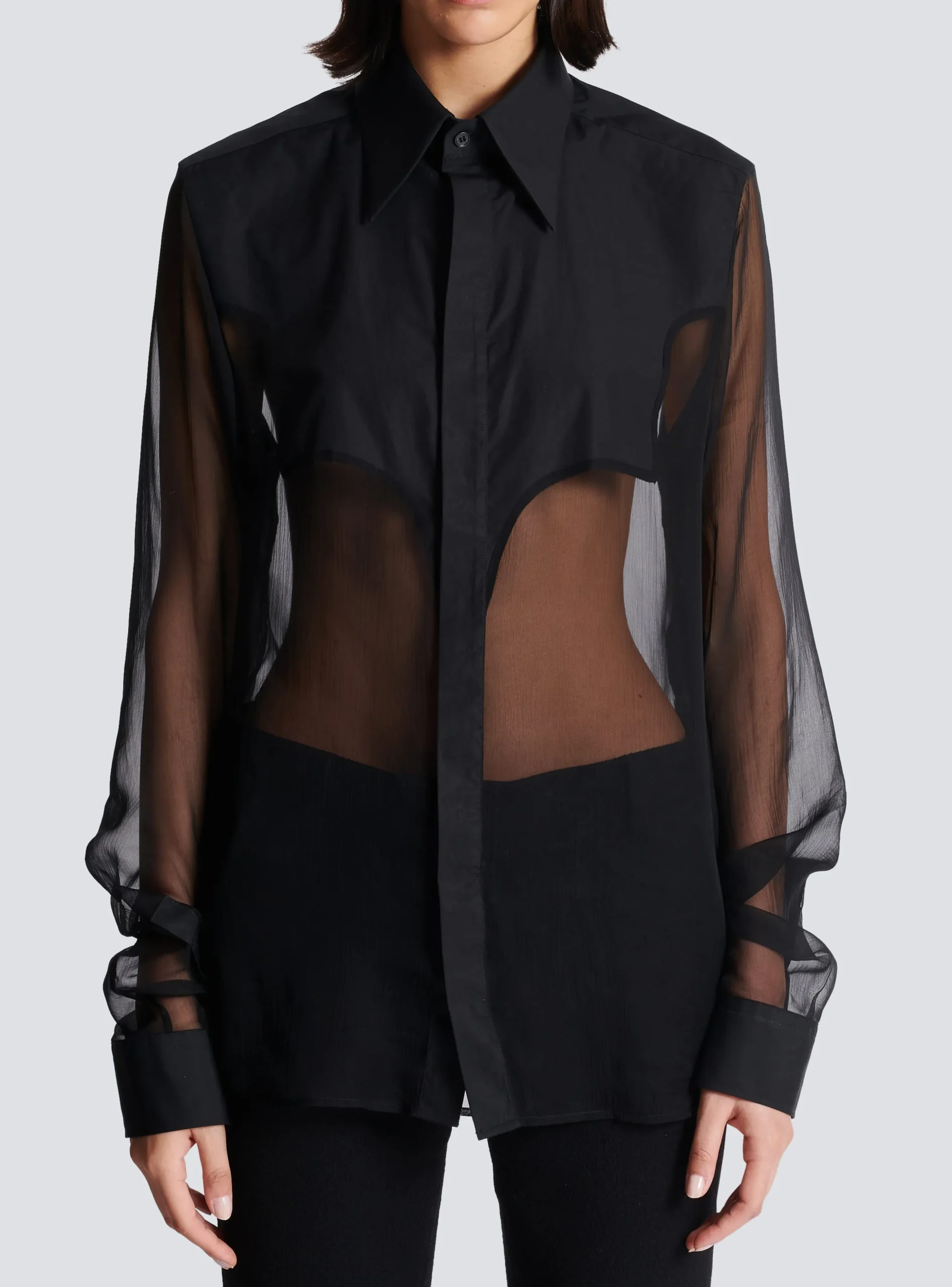 Women Balmain Silk Western Shirt