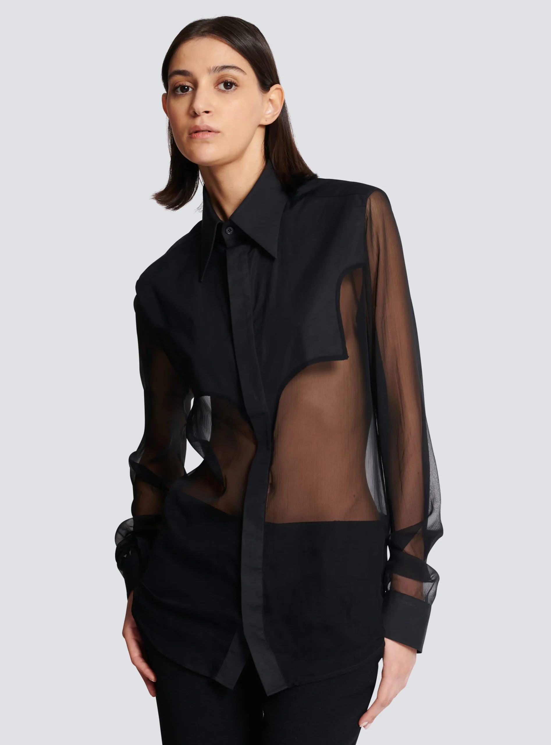 Women Balmain Silk Western Shirt