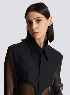 Women Balmain Silk Western Shirt