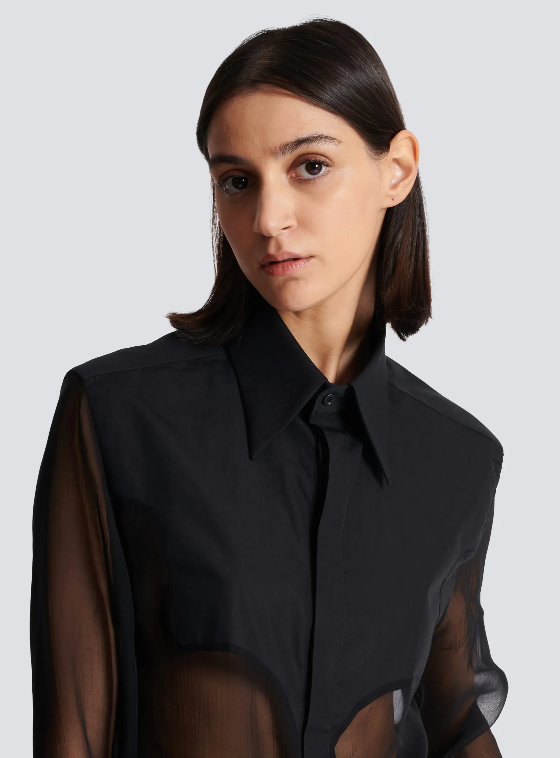 Women Balmain Silk Western Shirt