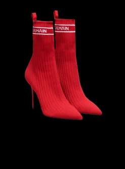 Women Balmain Skye Stretch Knit Ankle Boots