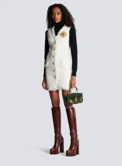 Women Balmain Sleeveless Tweed Dress