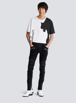 Balmain Slim-fit Denim Jeans With Ribbed Details