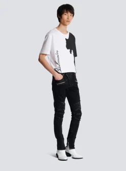 Balmain Slim-fit Denim Jeans With Ribbed Details