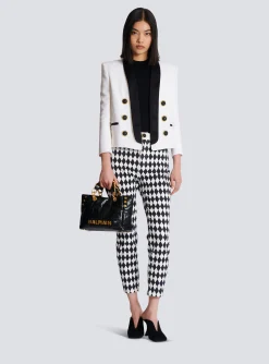 Balmain Small 1945 Soft Tote Bag In Crackled Calfskin