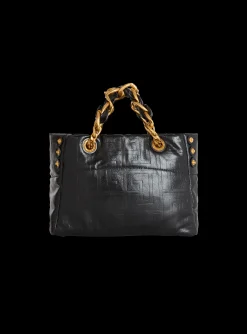 Balmain Small 1945 Soft Tote Bag In Crackled Calfskin