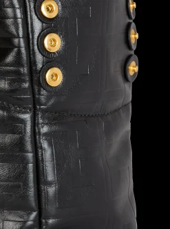 Balmain Small 1945 Soft Tote Bag In Crackled Calfskin