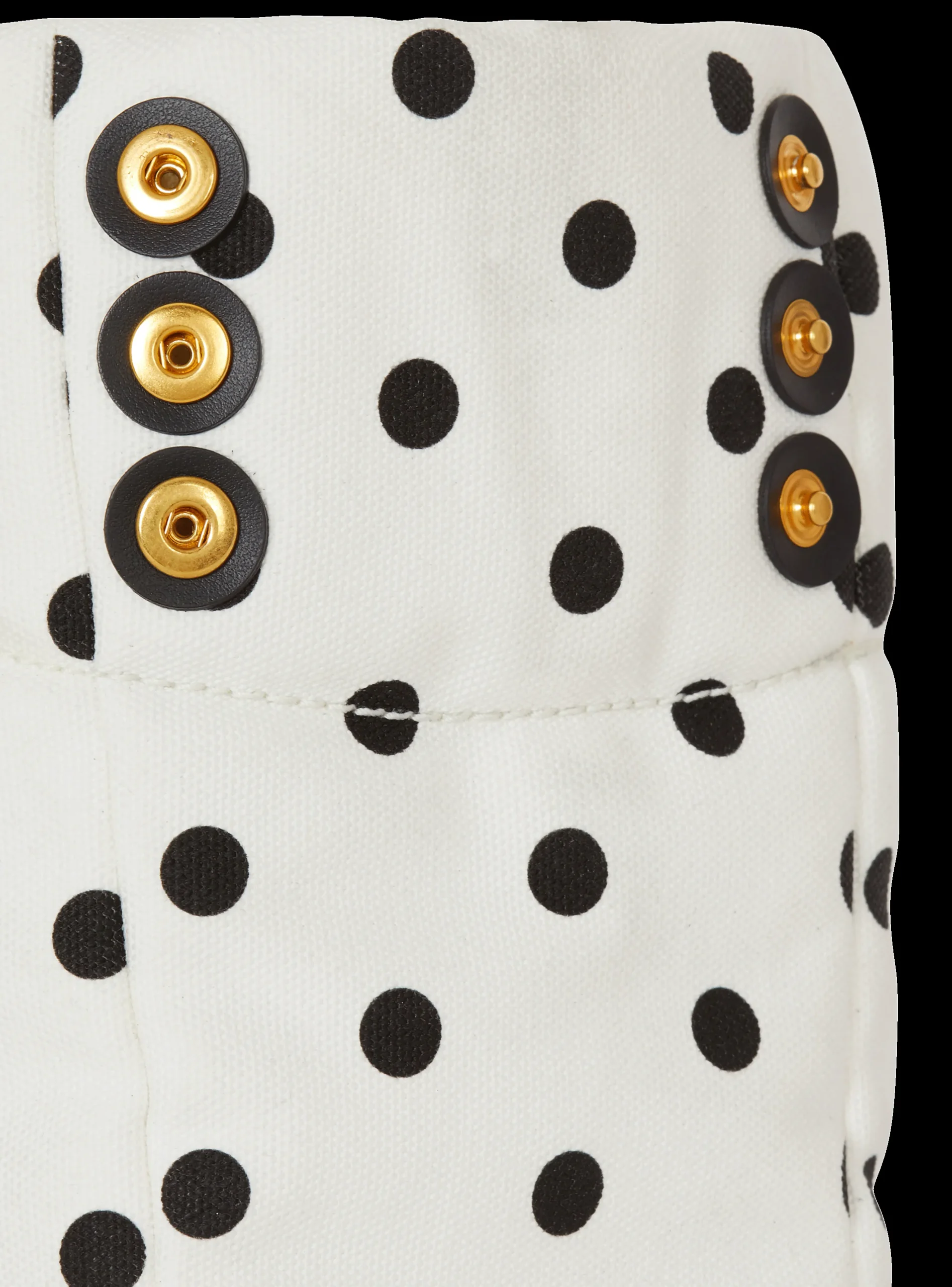 Women Balmain Small 1945 Soft Tote Bag In Polka Dot Canvas