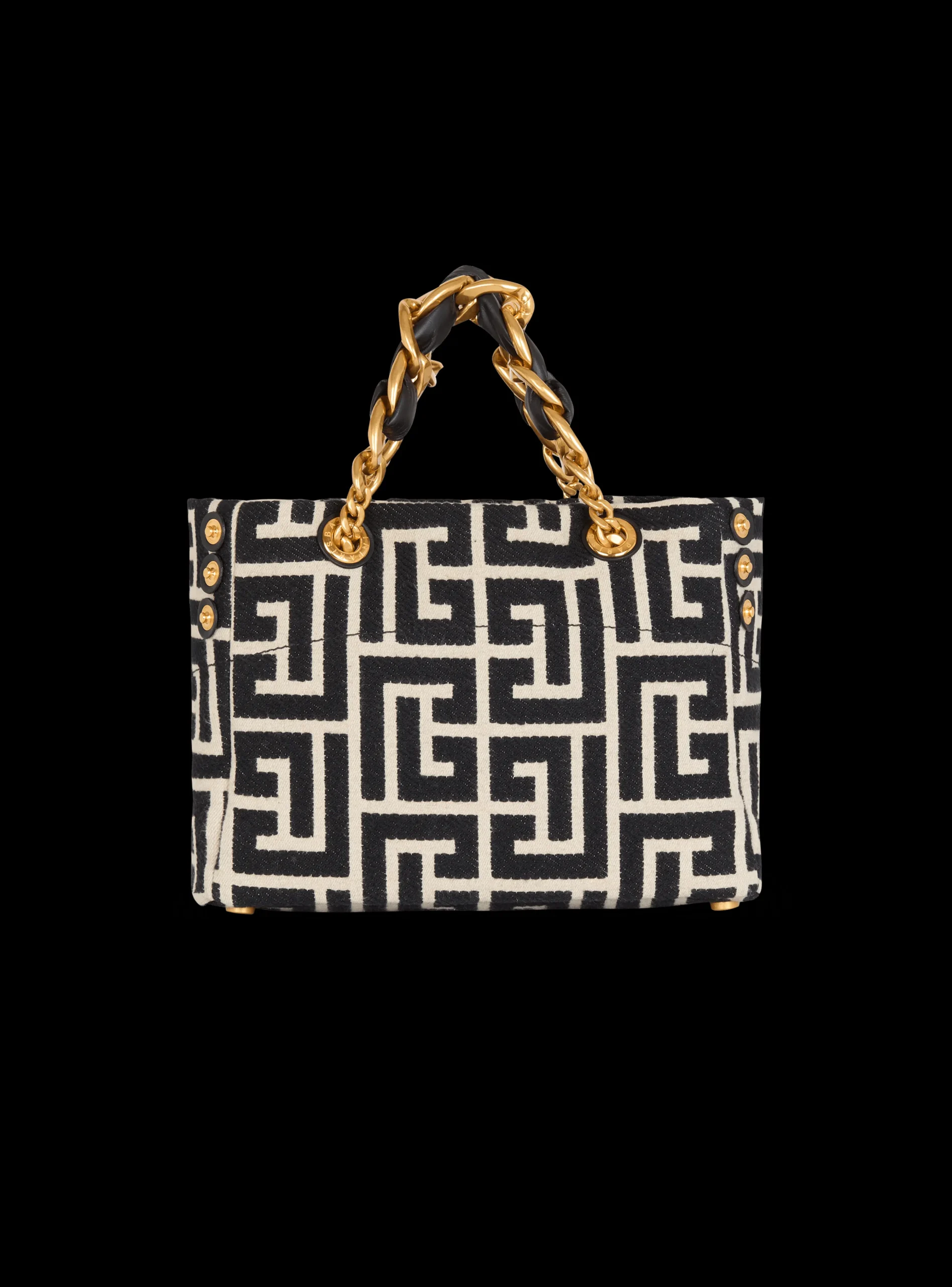 Balmain Small 1945 Soft Tote Bag Monogram Jacquard Fabric