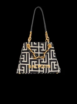 Balmain Small 1945 Soft Tote Bag Monogram Jacquard Fabric