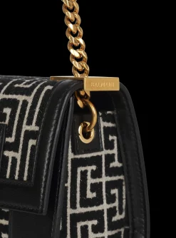 Women Balmain Small-sized Bicolor Jacquard 1945 Bag