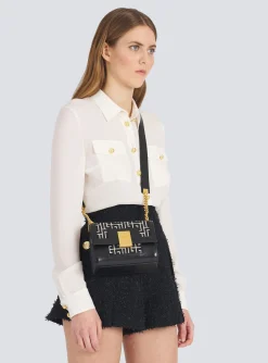 Women Balmain Small-sized Bicolor Jacquard 1945 Bag