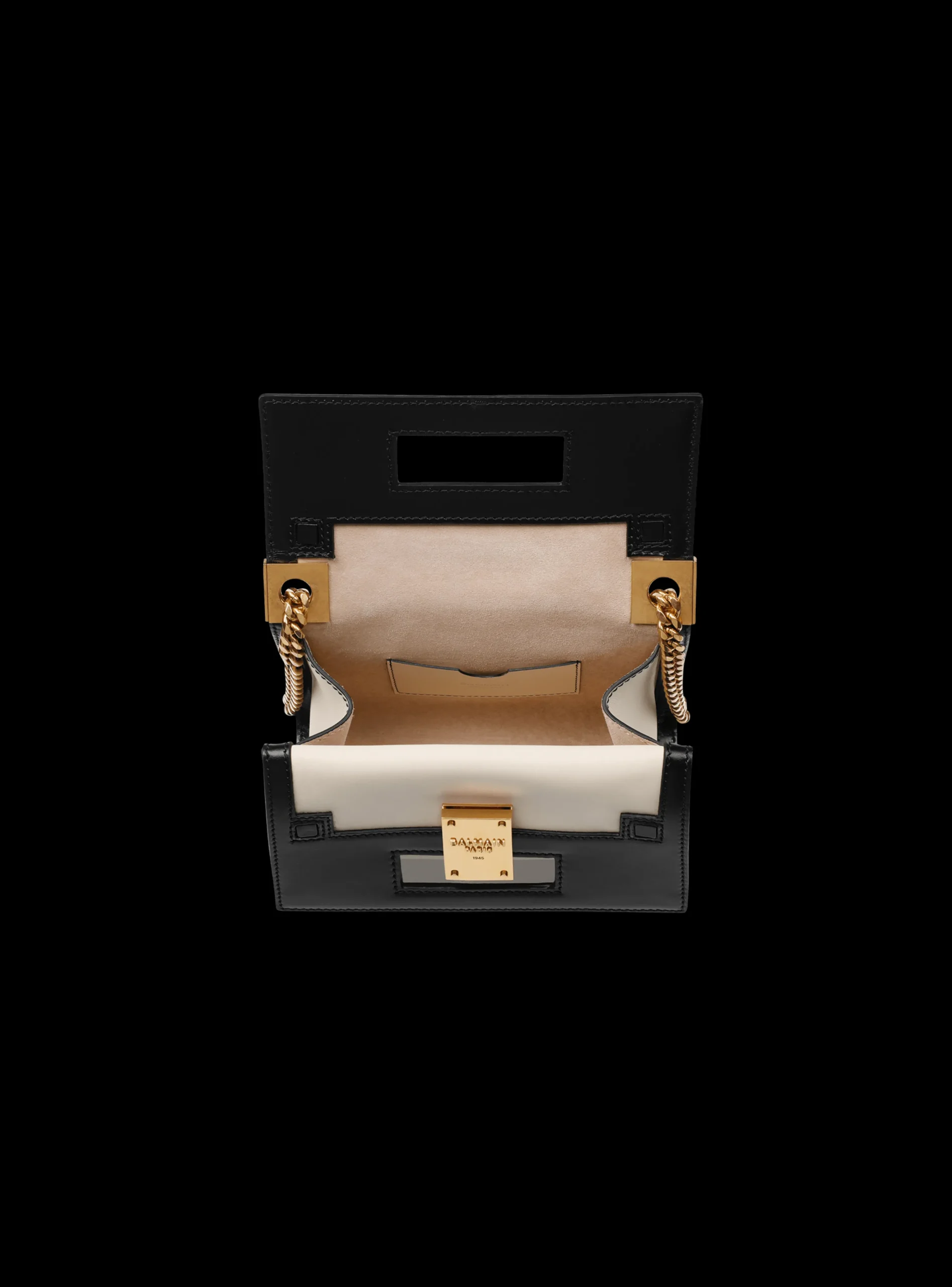 Women Balmain Small-sized Black And Leather 1945 Heritage Bag
