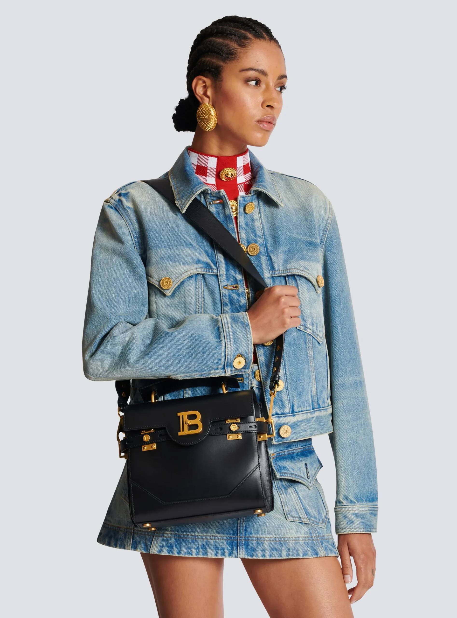 Women Balmain Smooth Leather B-Buzz 23 Bag