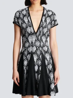 Women Balmain Snakeskin Jacquard Dress