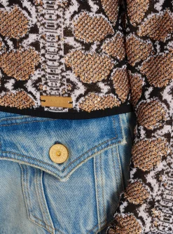 Women Balmain Snakeskin Knit Jumper