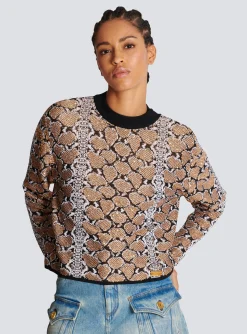 Women Balmain Snakeskin Knit Jumper