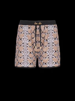 Women Balmain Snakeskin Knit Shorts