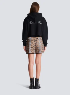 Women Balmain Snakeskin Knit Shorts