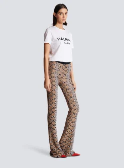 Women Balmain Snakeskin Knit Trousers