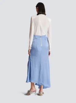 Women Balmain Snakeskin Silk Jacquard Skirt