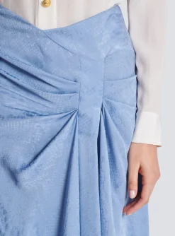 Women Balmain Snakeskin Silk Jacquard Skirt