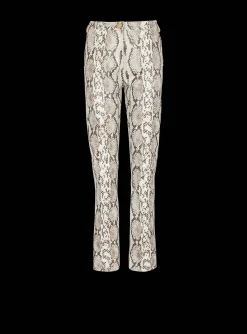 Women Balmain Snakeskin-effect Leather Trousers