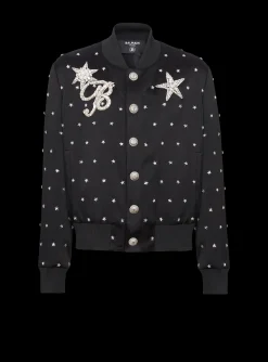 Balmain Stars Embroidered Bomber Jacket