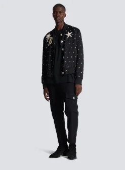 Balmain Stars Embroidered Bomber Jacket