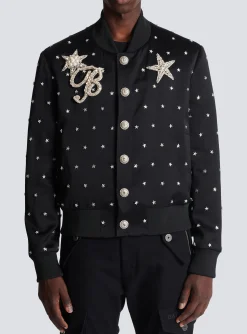 Balmain Stars Embroidered Bomber Jacket