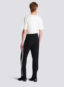 Balmain Straight-leg Crystal-embroidered Trousers