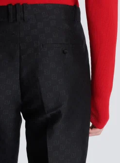 Balmain Straight-leg Mini Monogrammed Trousers