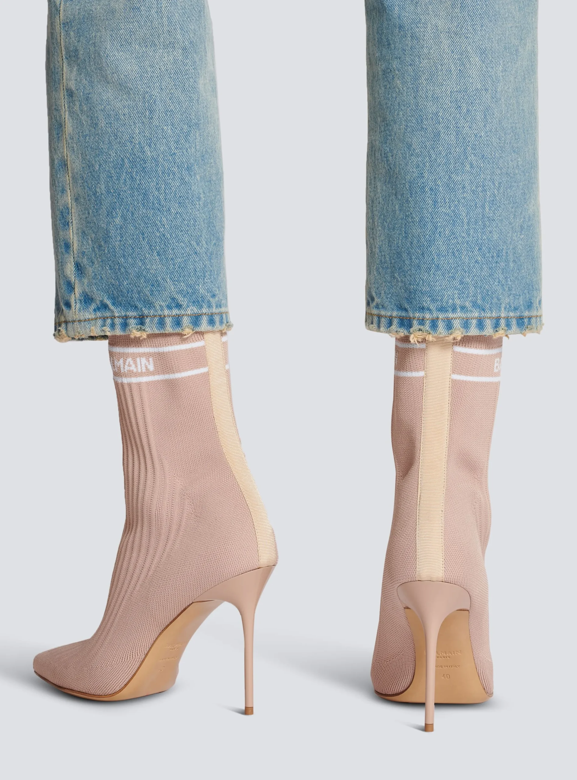 Women Balmain Stretch Knit Skye Ankle Boots