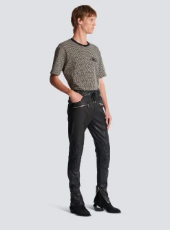 Balmain Stretch Leather Trousers