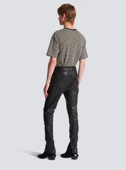 Balmain Stretch Leather Trousers