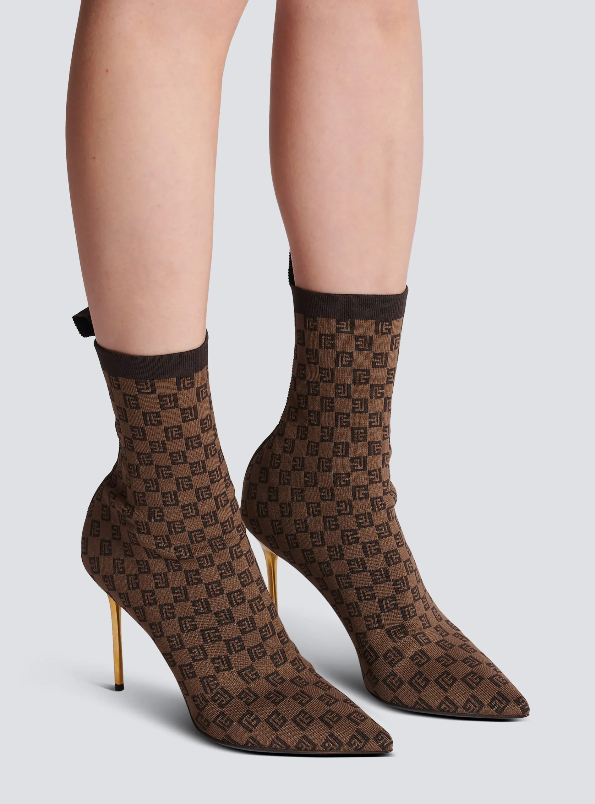 Women Balmain Stretch Skye Knit Ankle Boots
