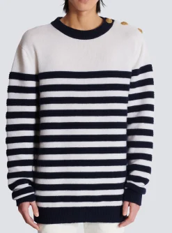 Balmain Striped Cashmere Jumper