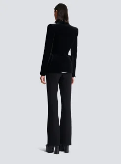 Women Balmain Structured Jacket In Velvet And Satin