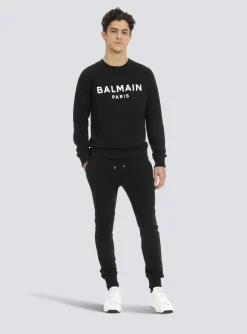 Balmain Sweatshirt In Eco-responsible Cotton With Metallic Logo Print