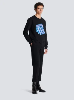 Balmain Sweatshirt With Neon Logo Print