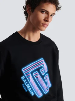 Balmain Sweatshirt With Neon Logo Print