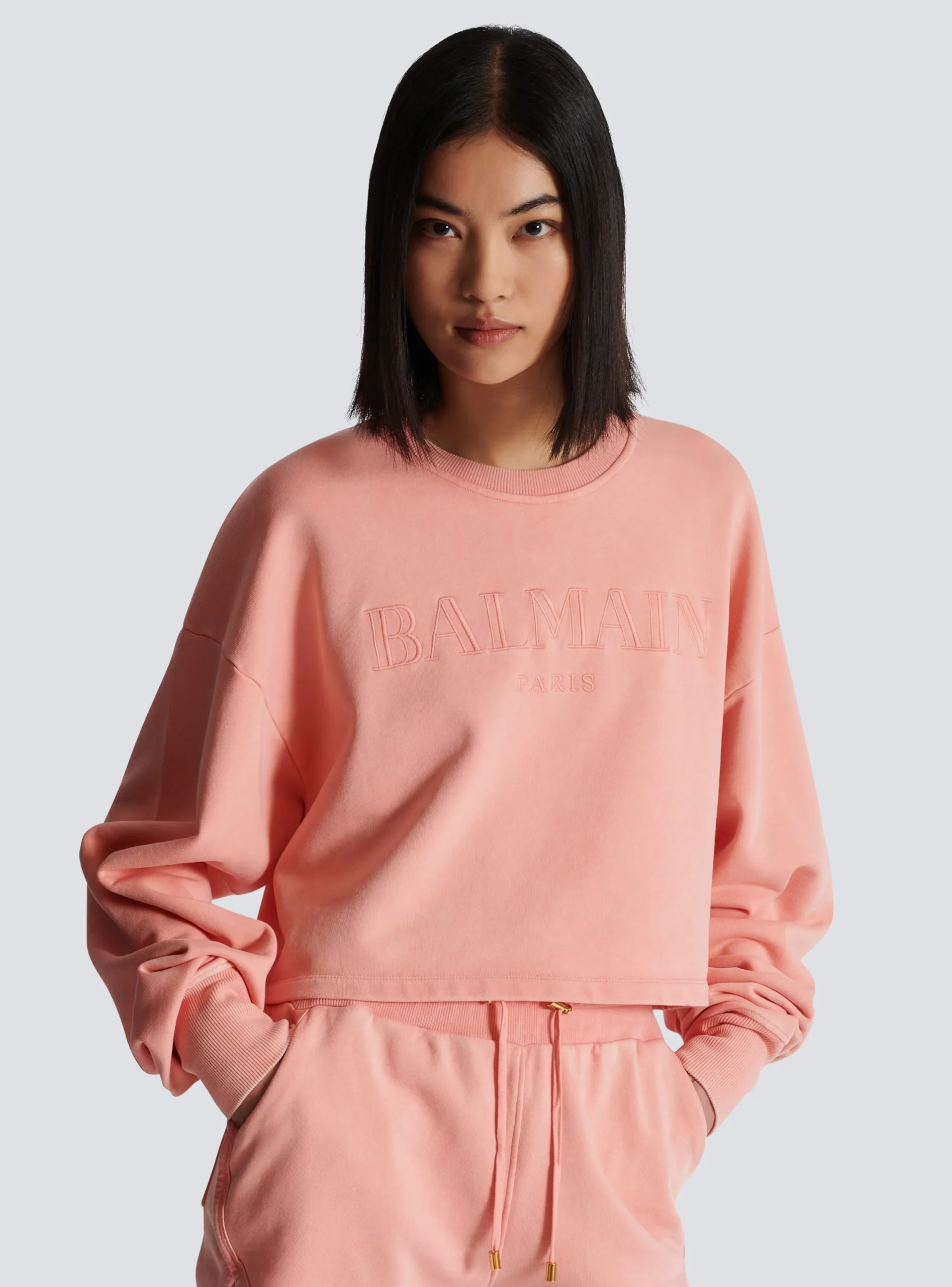 Women Balmain Sweatshirt With Vintage Embroidery