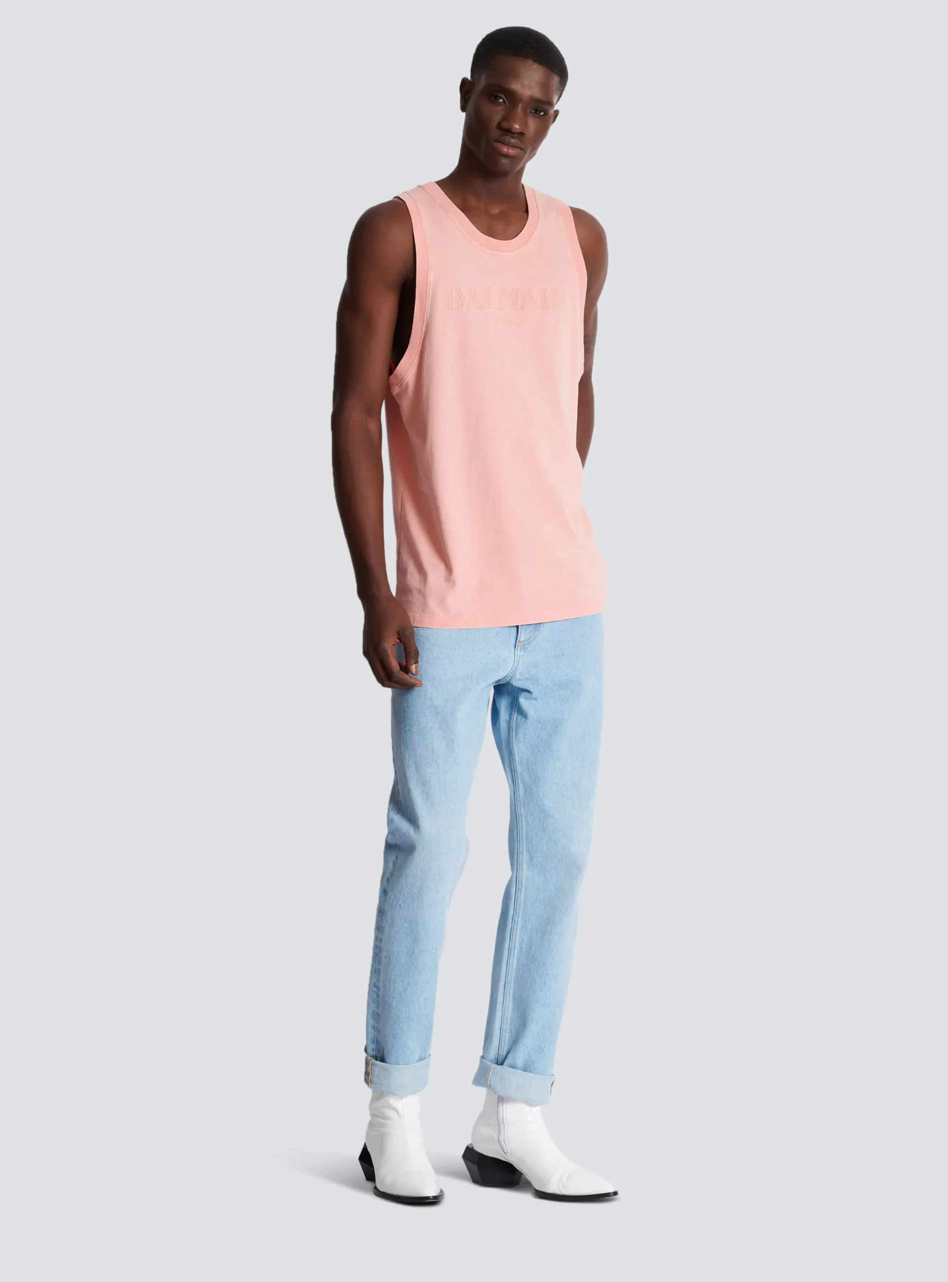 Balmain Tank Top With Vintage Embroidery