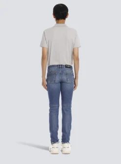 Balmain Tapered Ripped Cotton Jeans