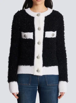 Women Balmain Textured Knit Cardigan