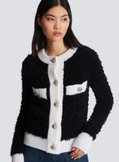 Women Balmain Textured Knit Cardigan