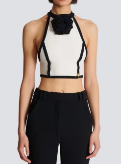 Women Balmain Top With Rose Detail
