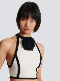 Women Balmain Top With Rose Detail